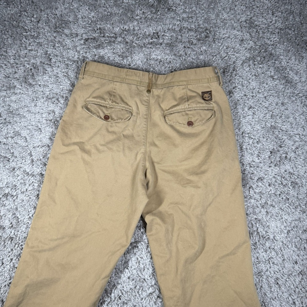 Timberland Pants Men's 32x30 Khaki Chino Flat Front Straight Fit Organic Cotton - Picture 9 of 14